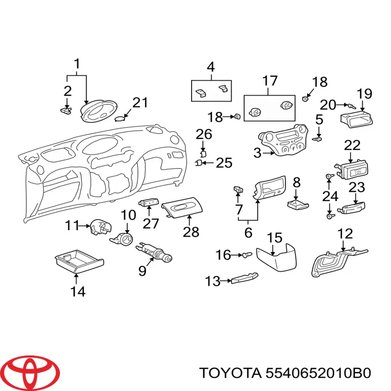 5540652010B0 Toyota панель приладів торпеди