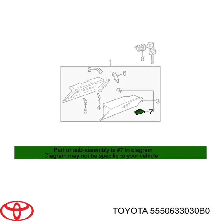 Купити 5550633030B0 Toyota Замок бардачка