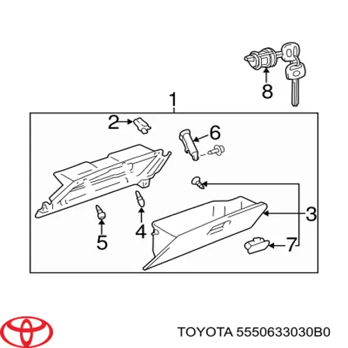 Замок ящика рукавички Toyota Avensis Verso (LCM) (Тойота Авенсіс)