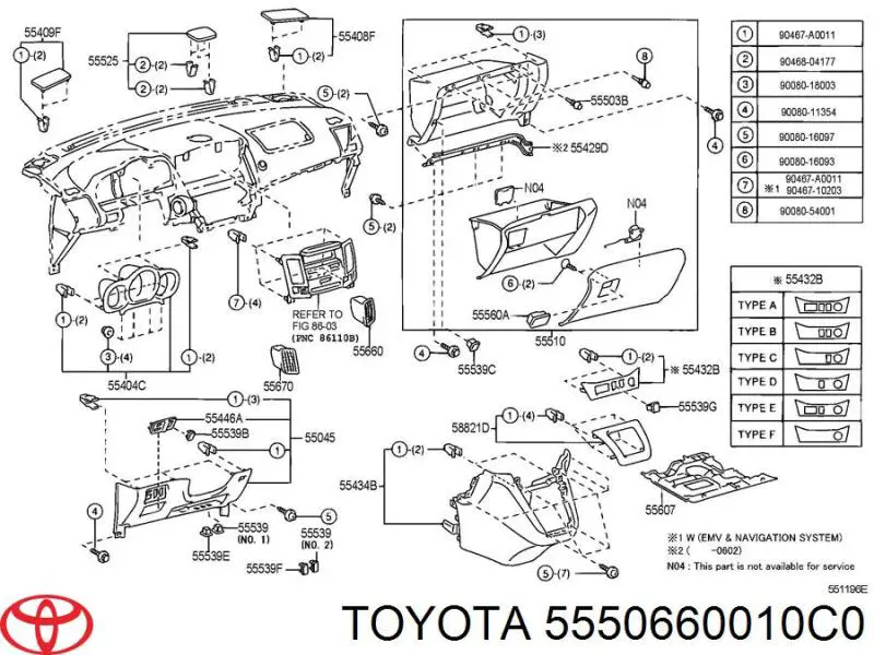  Toyota 5550660010C0 ціна, від 6.33 USD