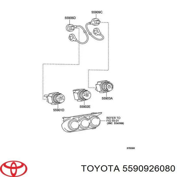 Трос керування обігрівачем (пічкою), температури Toyota Auris UKP (E15) (Тойота Ауріс)
