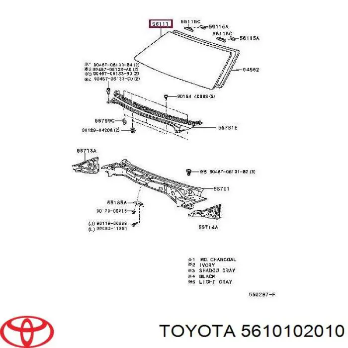 561110W410 Toyota скло лобове