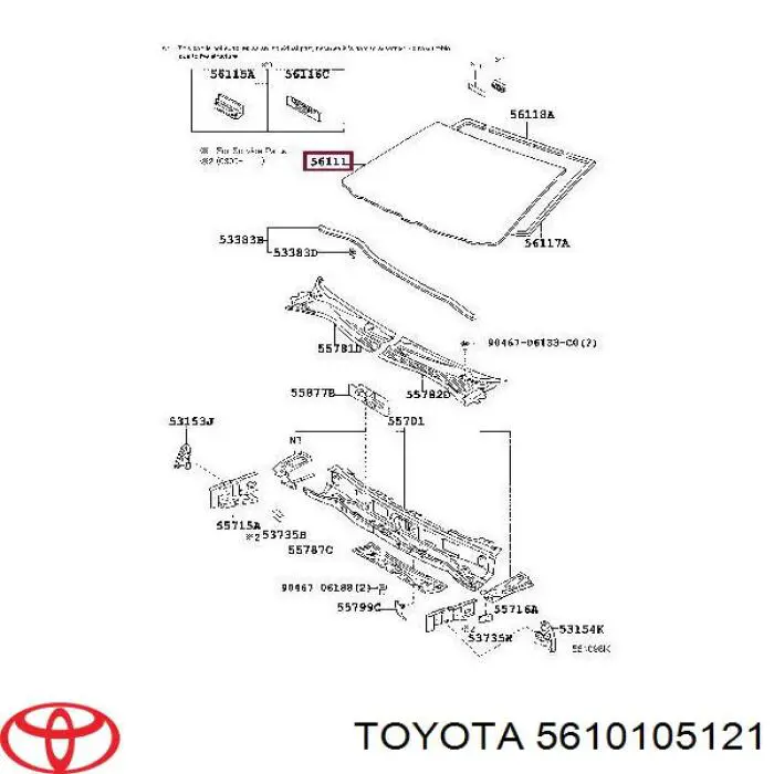 5610105160 Toyota скло лобове