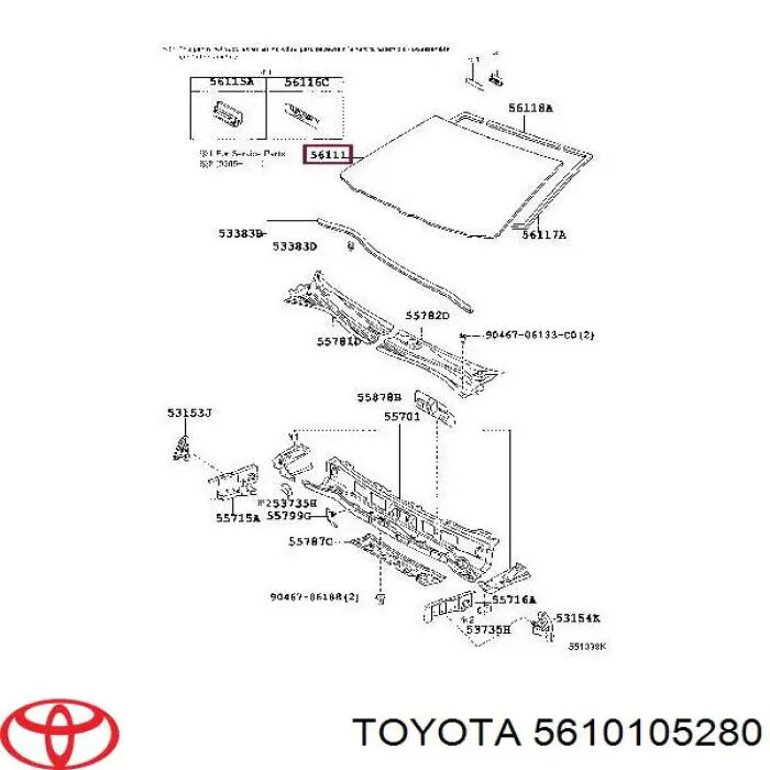 Купити 5610105280 Toyota Вікно вітрове
