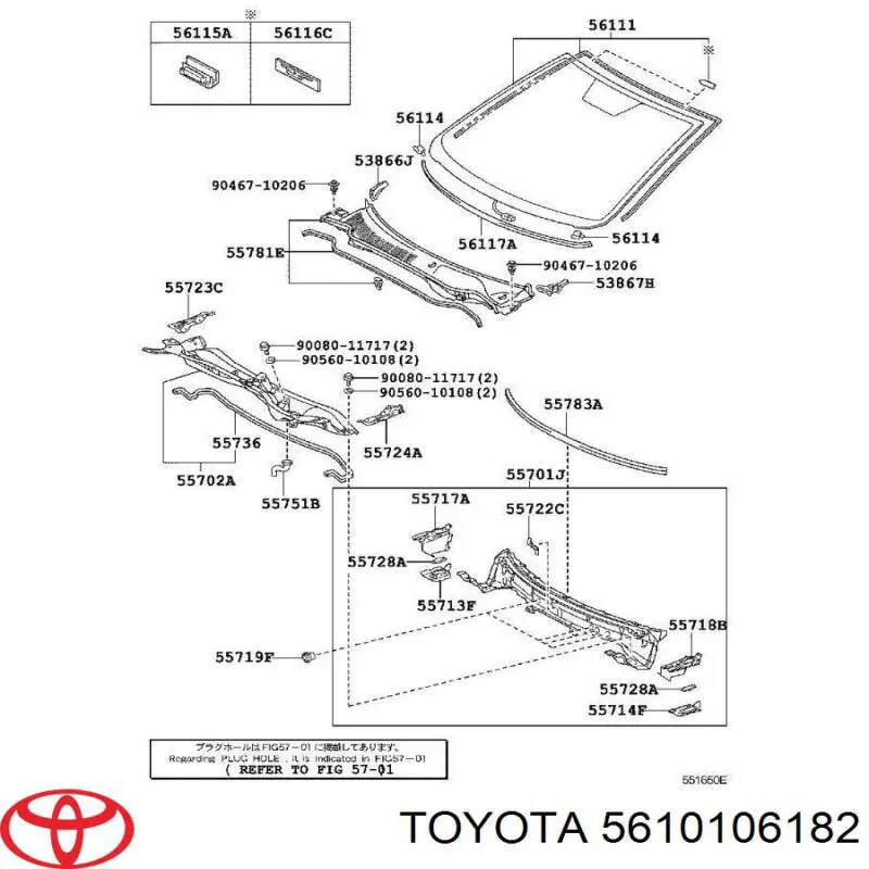 5610106181 Toyota скло лобове