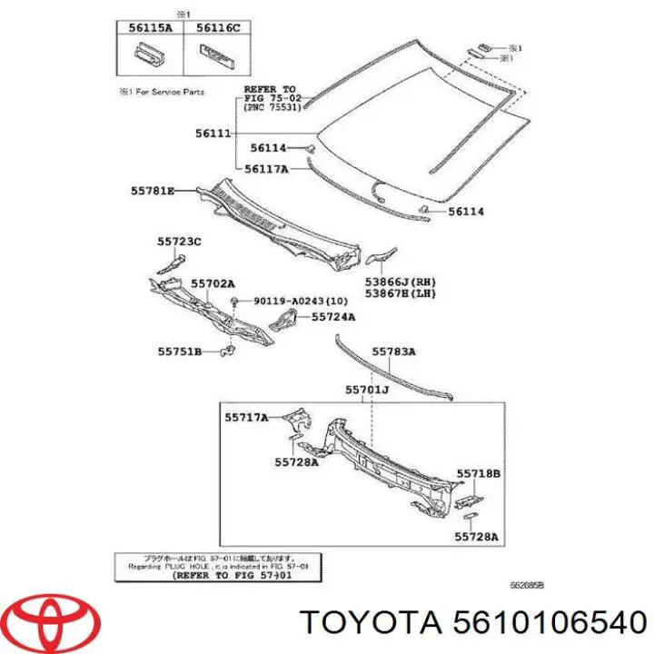 5610106540 Toyota Автомобільне скло