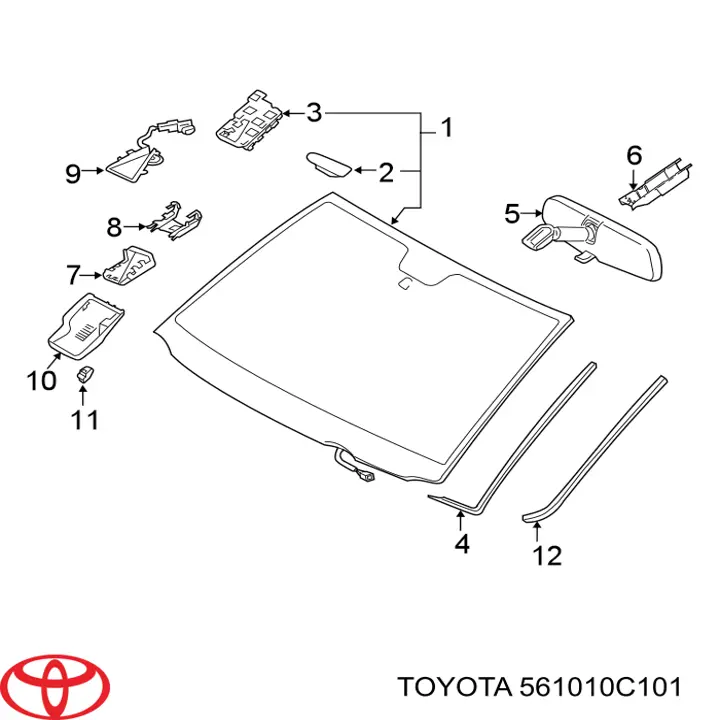 Лобове скло 561010C101 Toyota