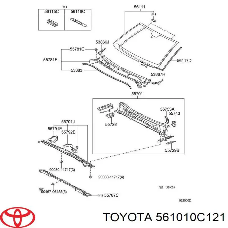 Лобове скло на Toyota Sequoia SR 5 