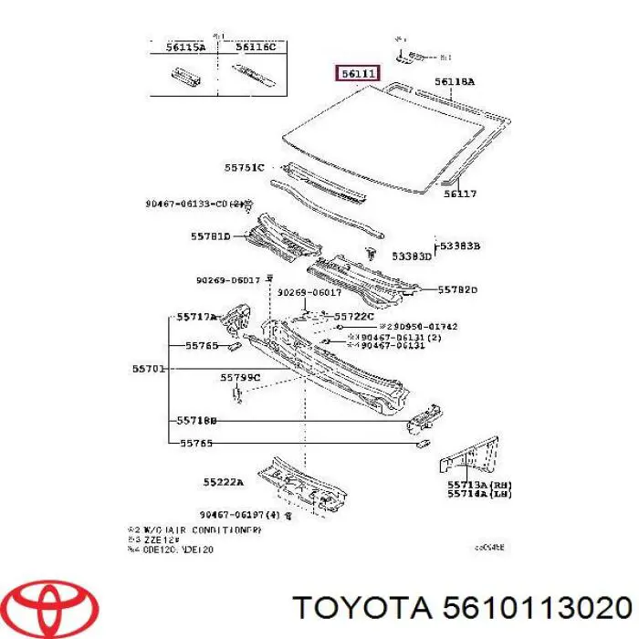  Лобове скло Toyota Corolla 