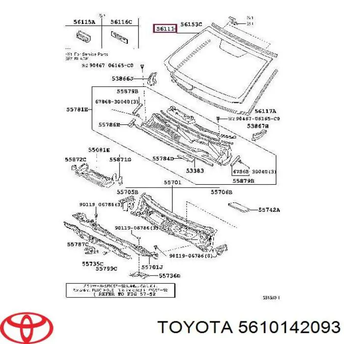Автоскло Toyota 5610142091 ціна, від 19.05 USD