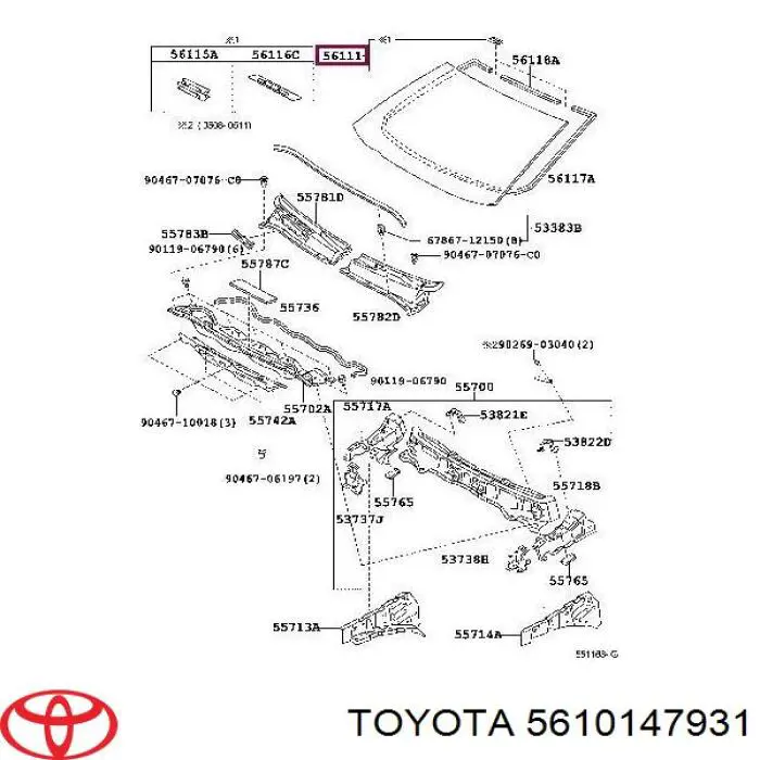 Скло лобове 5610147931 Toyota