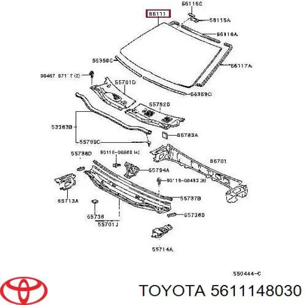 Автоскло Toyota 5611148060 ціна, від 89.79 USD