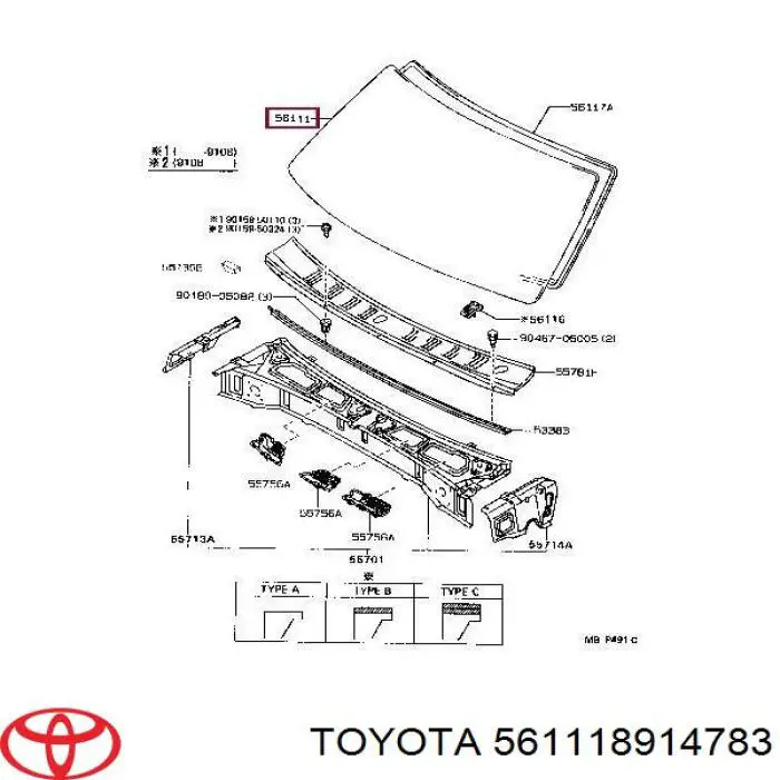 Лобове скло на Toyota 4Runner N130