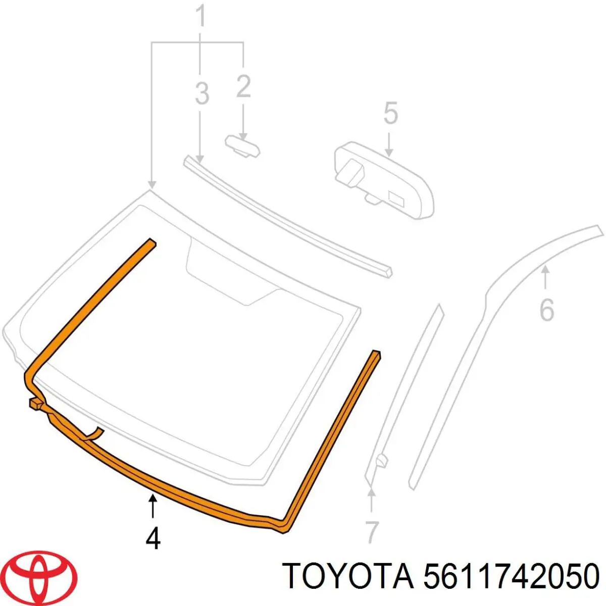 Ущільнювач лобового скла Toyota RAV4 3 (A3) (Тойота Рав4)