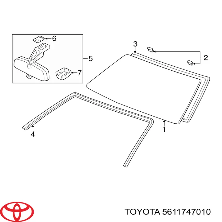 Ущільнювач лобового скла Toyota 5611747010 ціна, від 39.98 USD
