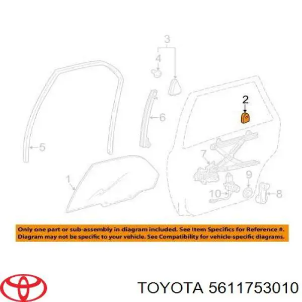Купити 5611753010 Toyota Ущільнювач лобового скла, лівий/правий