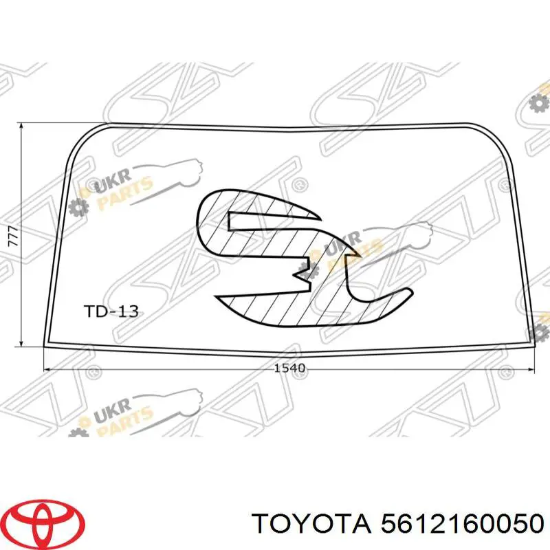 5612160080 Toyota Прокладка лобового скла