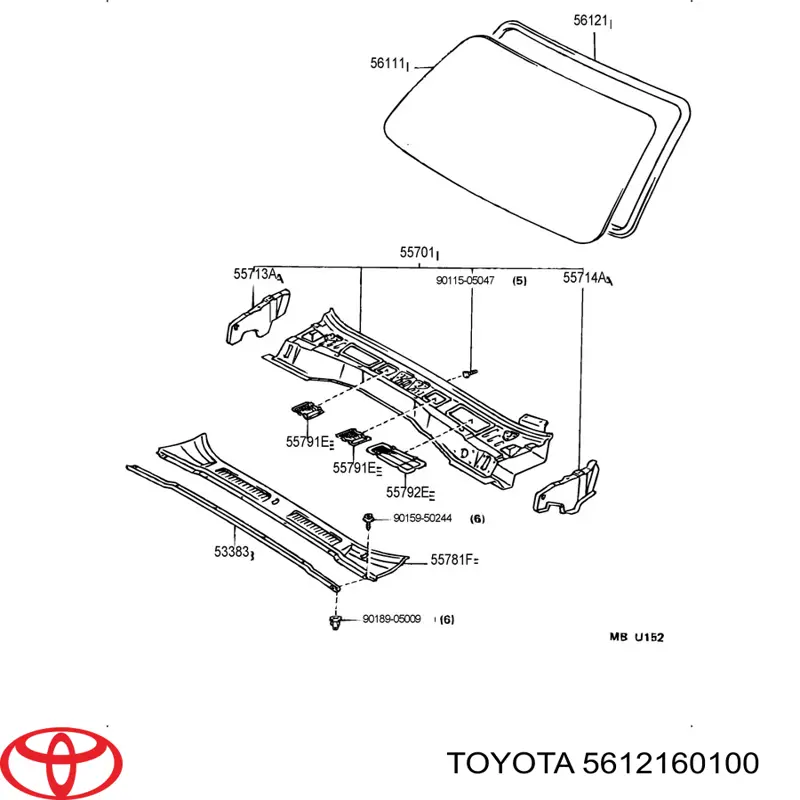 Купити 5612160100 Toyota Ущільнювач лобового скла