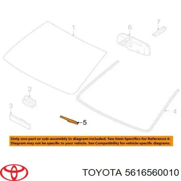 Захисна накладка переднього скла ліва Toyota 5616560010 ціна, від 11.24 USD