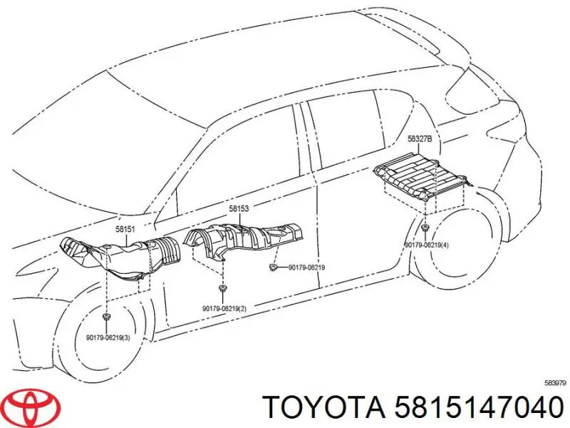 5815147040 Toyota Захист (тепловий екран) вихлопної системи