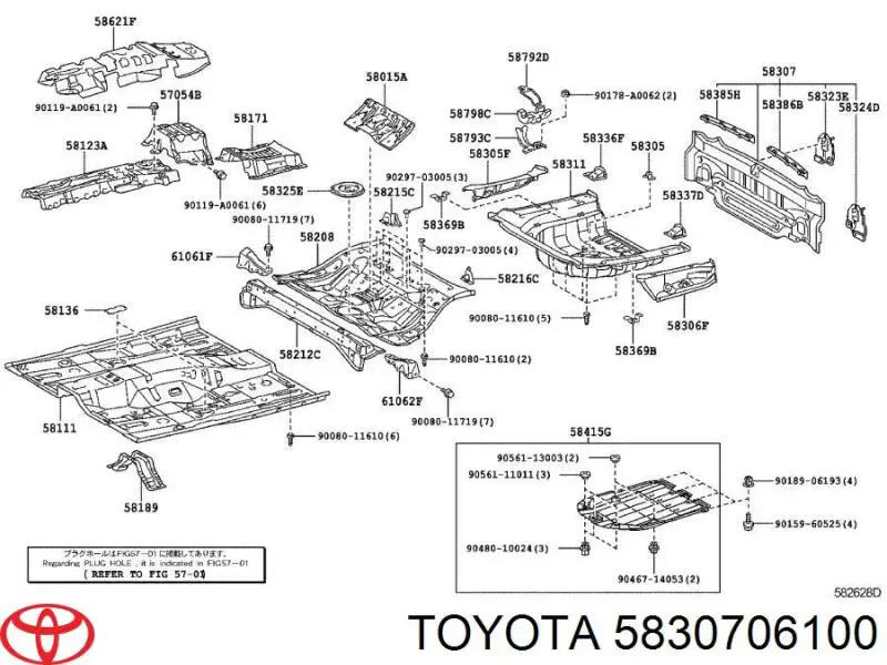 Панель багажного відсіку Toyota 5830733130 ціна, від 152.03 USD