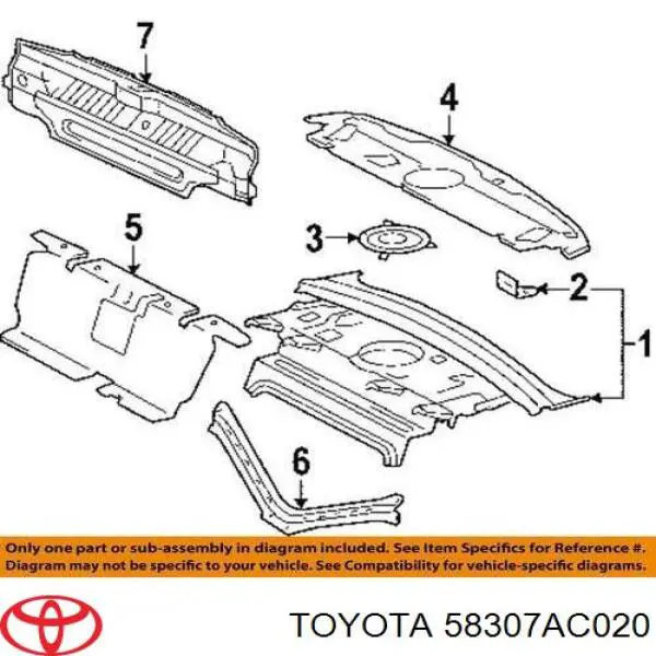 Купити 58307AC020 Toyota Панель багажного відсіку