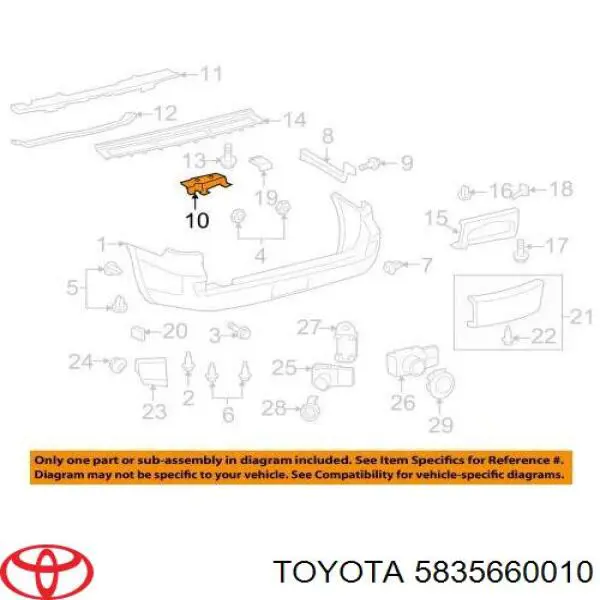 5835660010 Toyota Лівий кронштейн переднього бампера