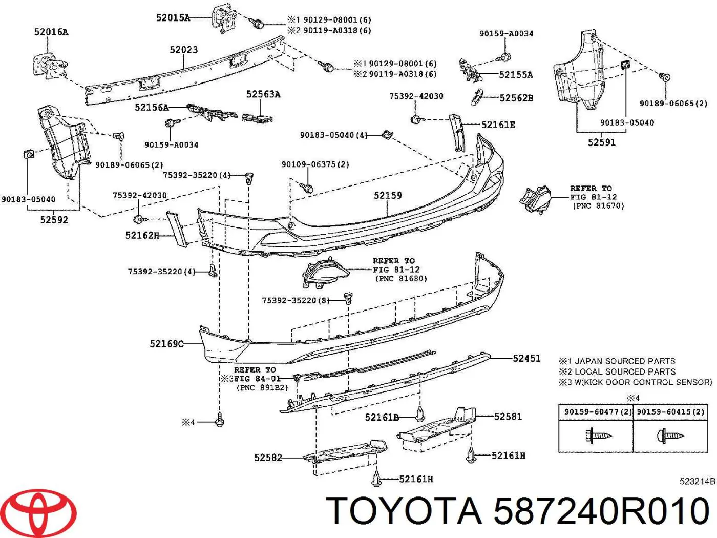 Захист заднього бампера Toyota 5872442010 ціна, від 22.57 USD