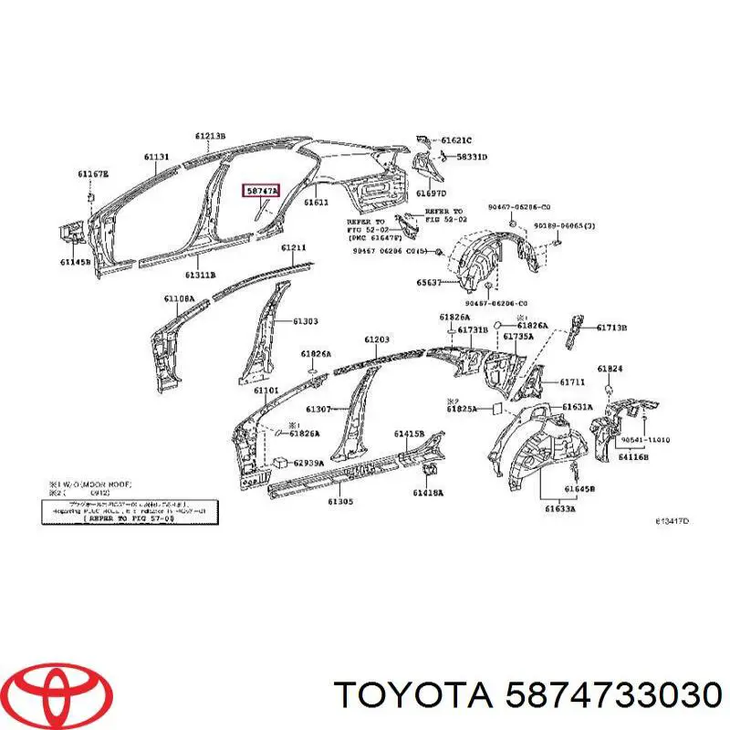 Накладка заднього правого крила Toyota Camry (V40) (Тойота Камрі)