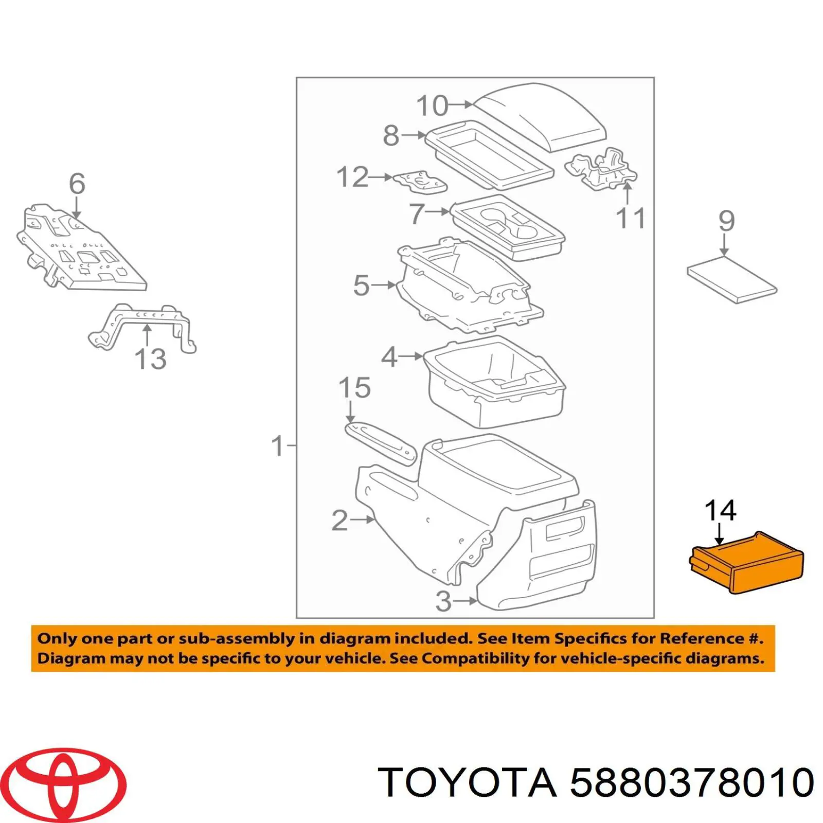  Toyota 5880378010 ціна, від 63.84 USD