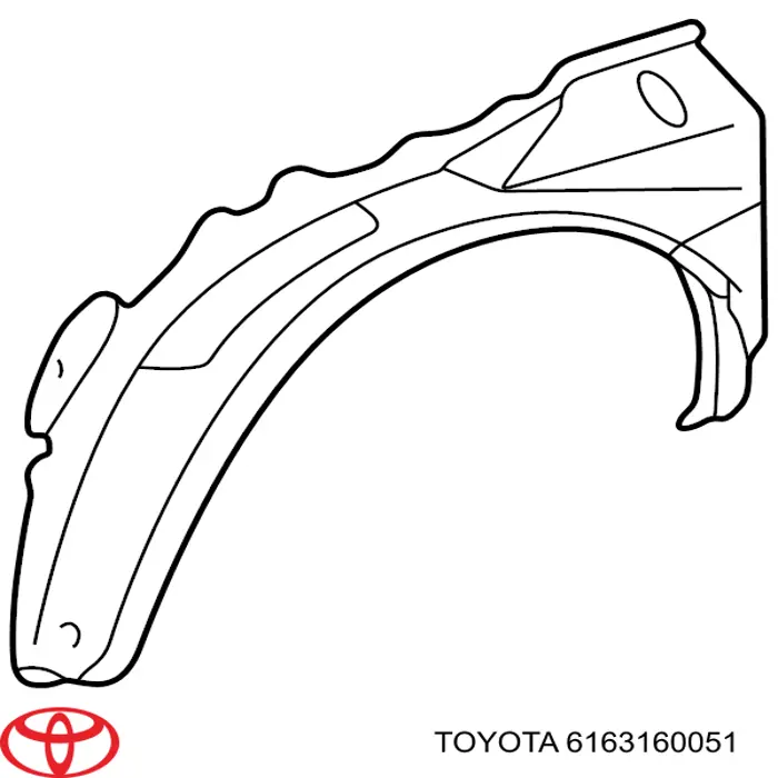 Купити 6163160051 Toyota Арка крила заднього правого