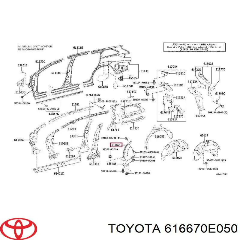  616670E050 Toyota