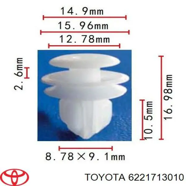 Пістон (кліп) кріплення обшивки дверей Toyota 6221713010 ціна, від 0.53 USD