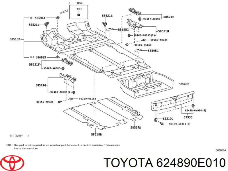  Toyota 624890E010 ціна, від 0.57 USD