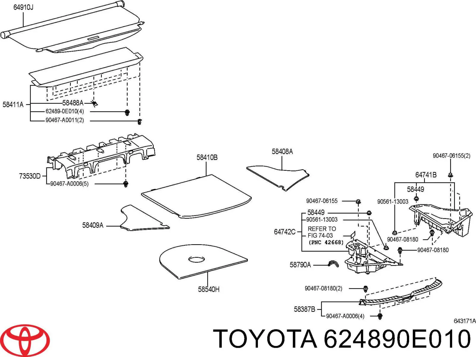 Купити 624890E010 Toyota 