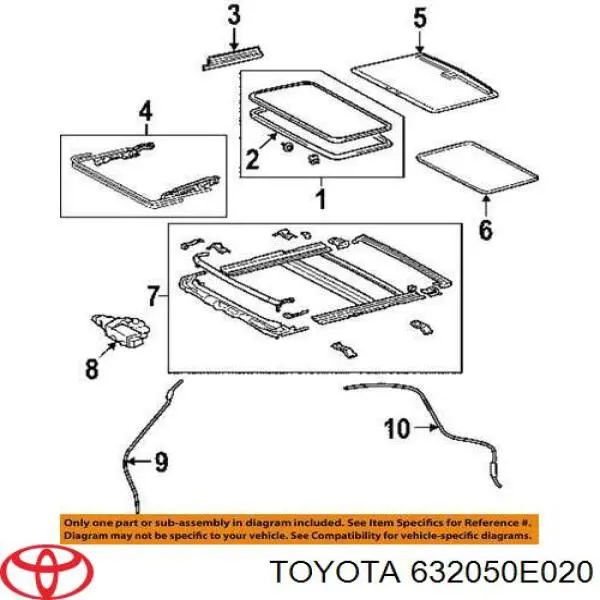 Трос люка даху Toyota 632050E020 ціна, від 168.74 USD