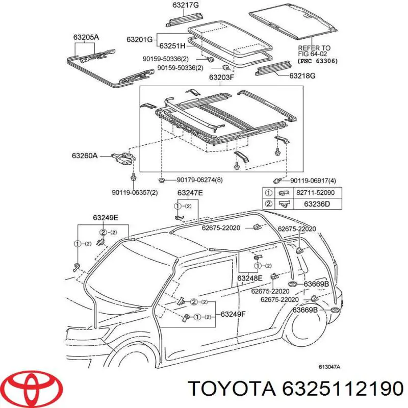 Ущільнювач люка даху Toyota 6325112190 ціна, від 63.70 USD
