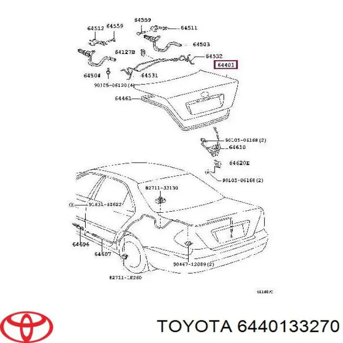 6440133270 Toyota кришка багажника