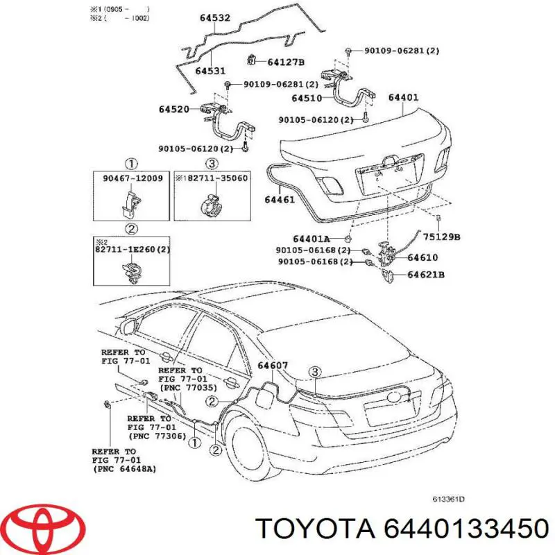 Купити 6440133451 Toyota Кришка багажника