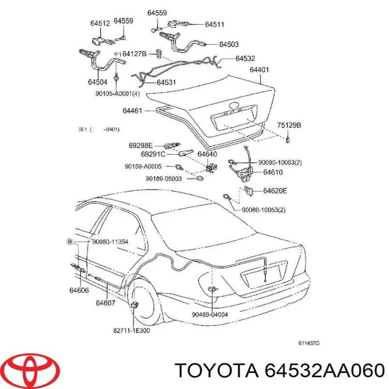 Амортизатор двері задньої Toyota 64532AA060 ціна, від 57.01 USD