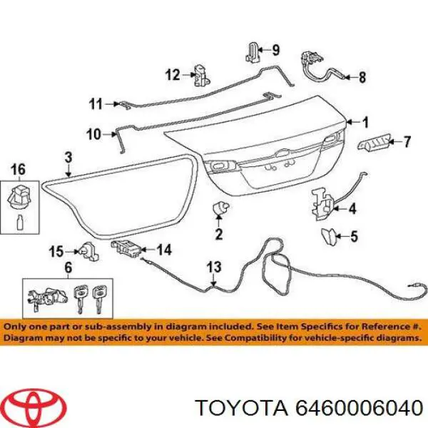 6460006040 Toyota Замок п'ятих дверей