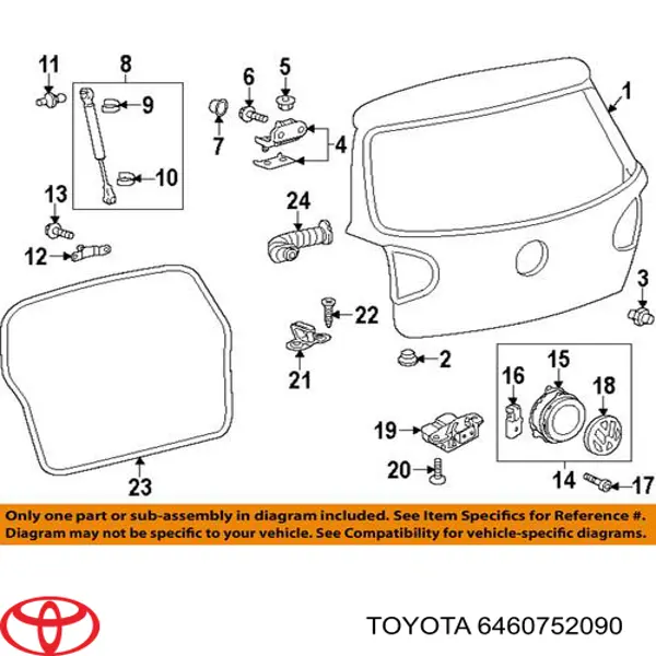 6460752090 Toyota Деталі двері