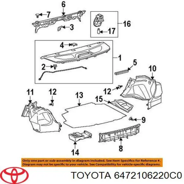  Toyota 6472106220C0 ціна, від 89.90 USD