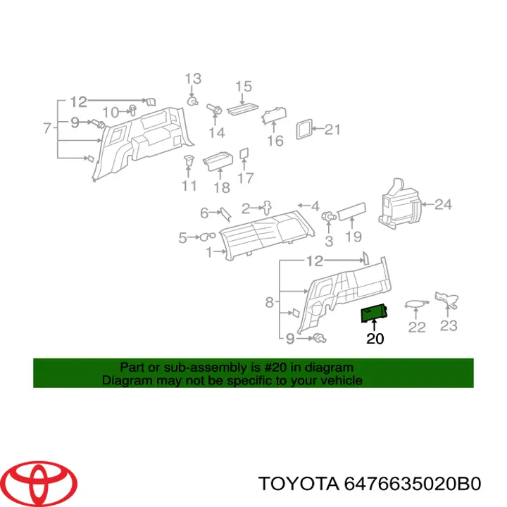  Toyota 6476635020B0 ціна, від 41.68 USD
