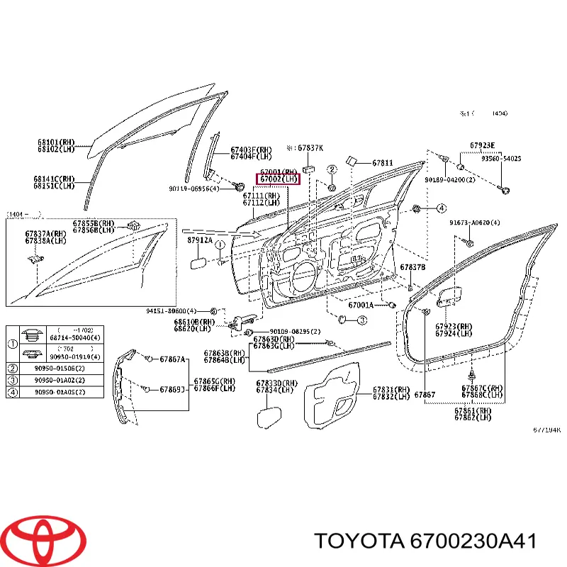 6700230A41 Toyota Дверь передня ліва