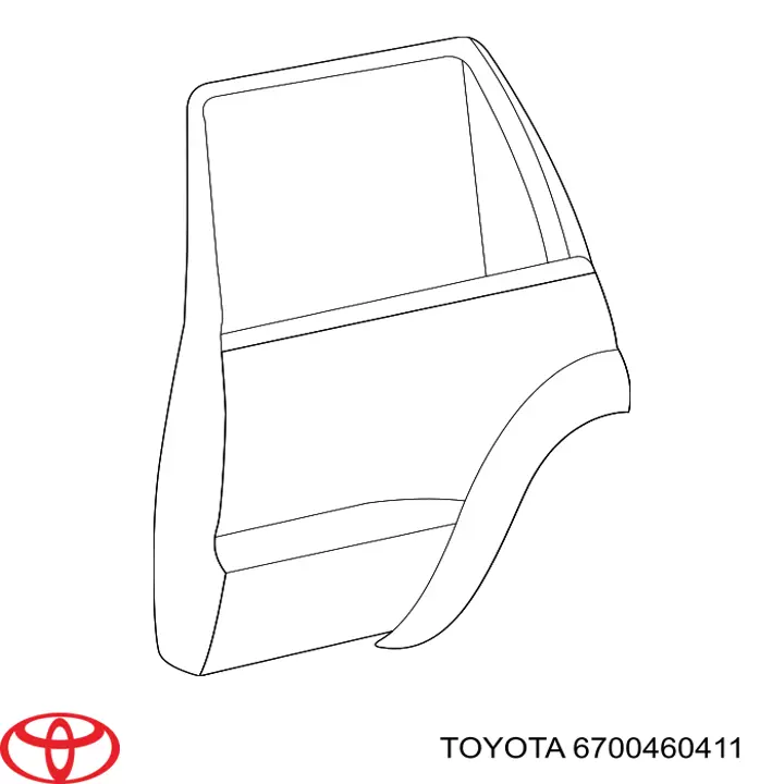 Двері задні Toyota 6700460411 ціна, від 917.37 USD