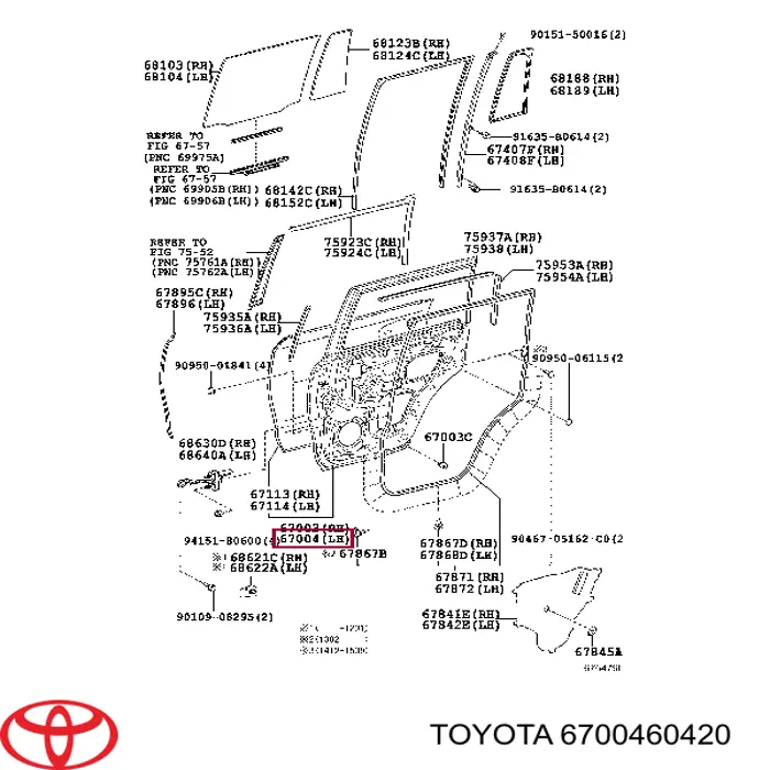 Купити 6700460420 Toyota Двері задні, ліві