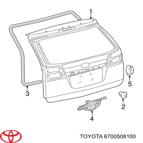 П'яті двері Toyota 6700508100 ціна, від 1354.40 USD
