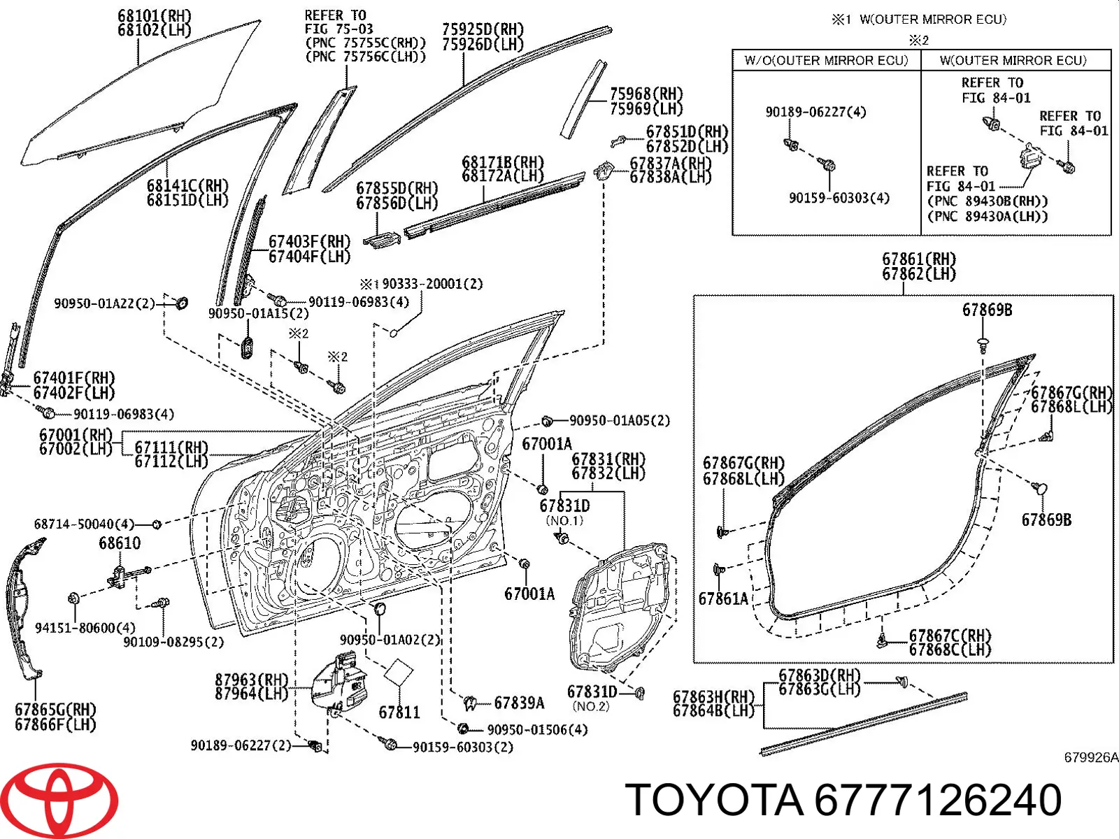  Toyota 6777126240 ціна, від 0.49 USD