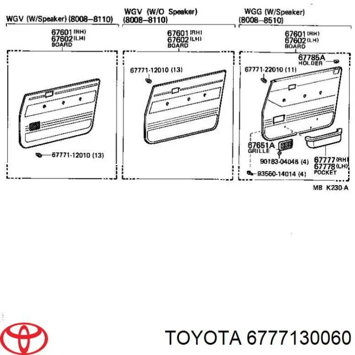  6777130060 Toyota